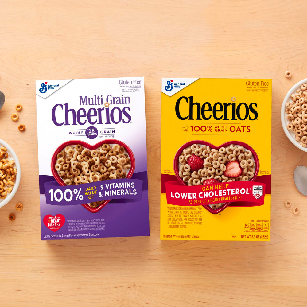 Heart-healthy Cheerios Multi Grain cereal ready for breakfast