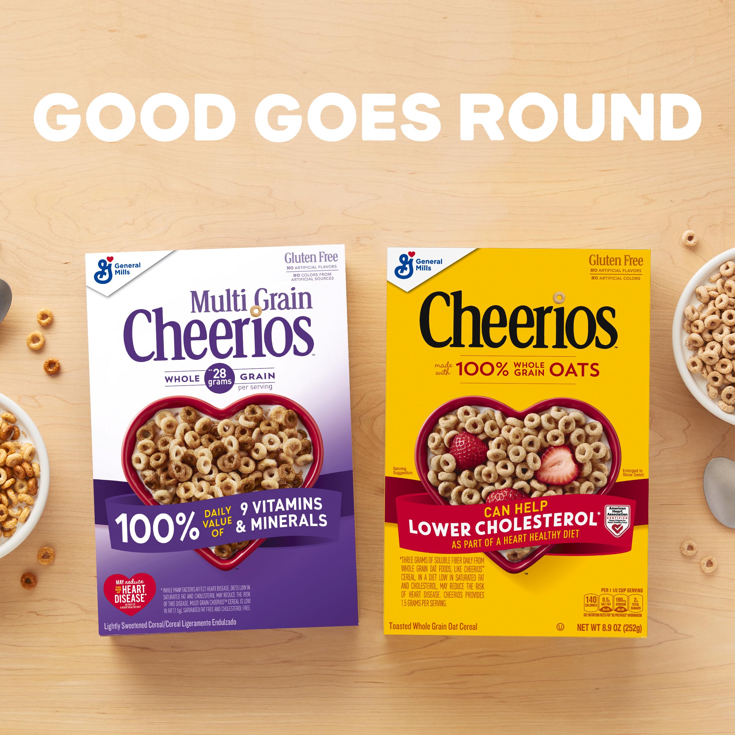 Yogurt bowl with Cheerios Multi Grain cereal.
