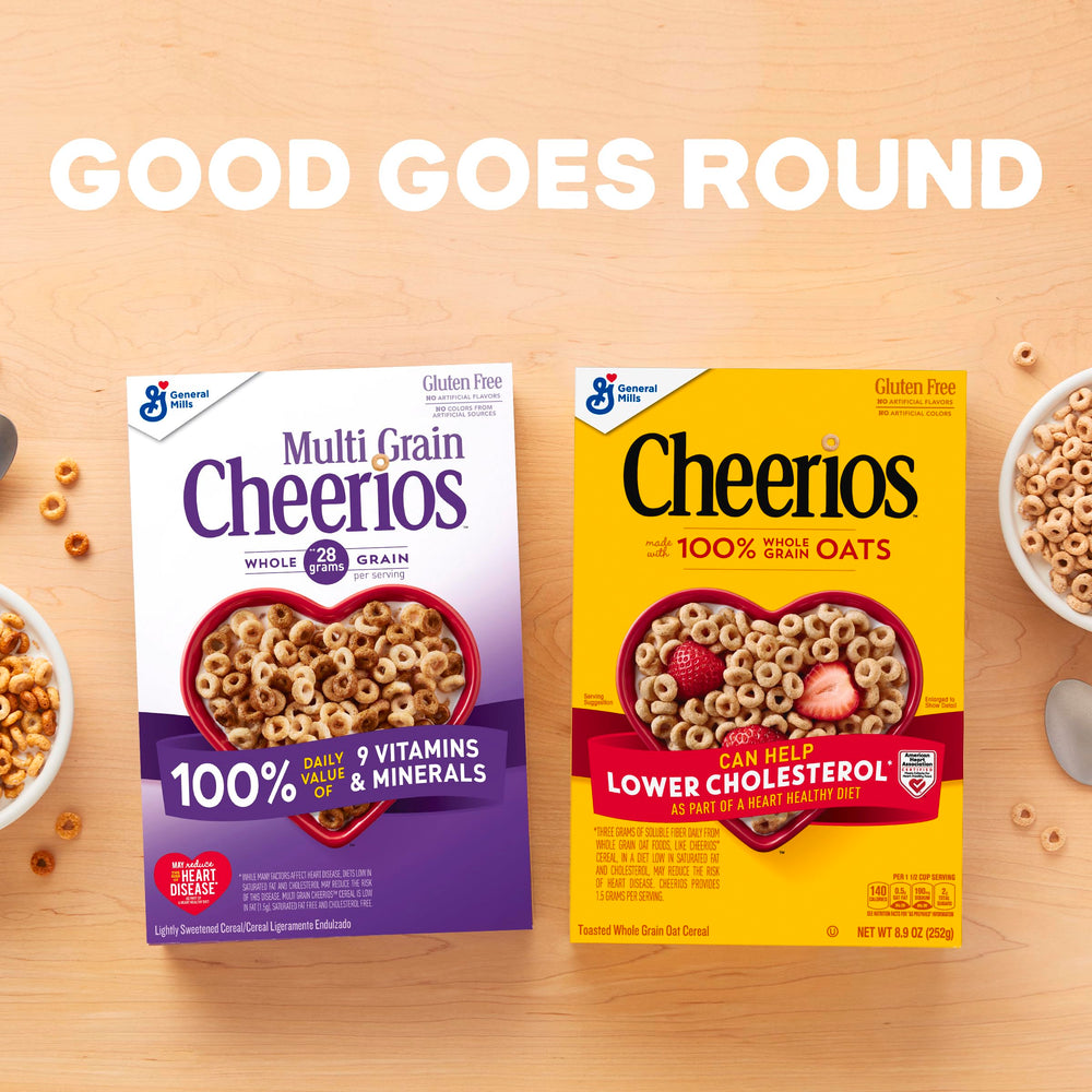 Yogurt bowl with Cheerios Multi Grain cereal.