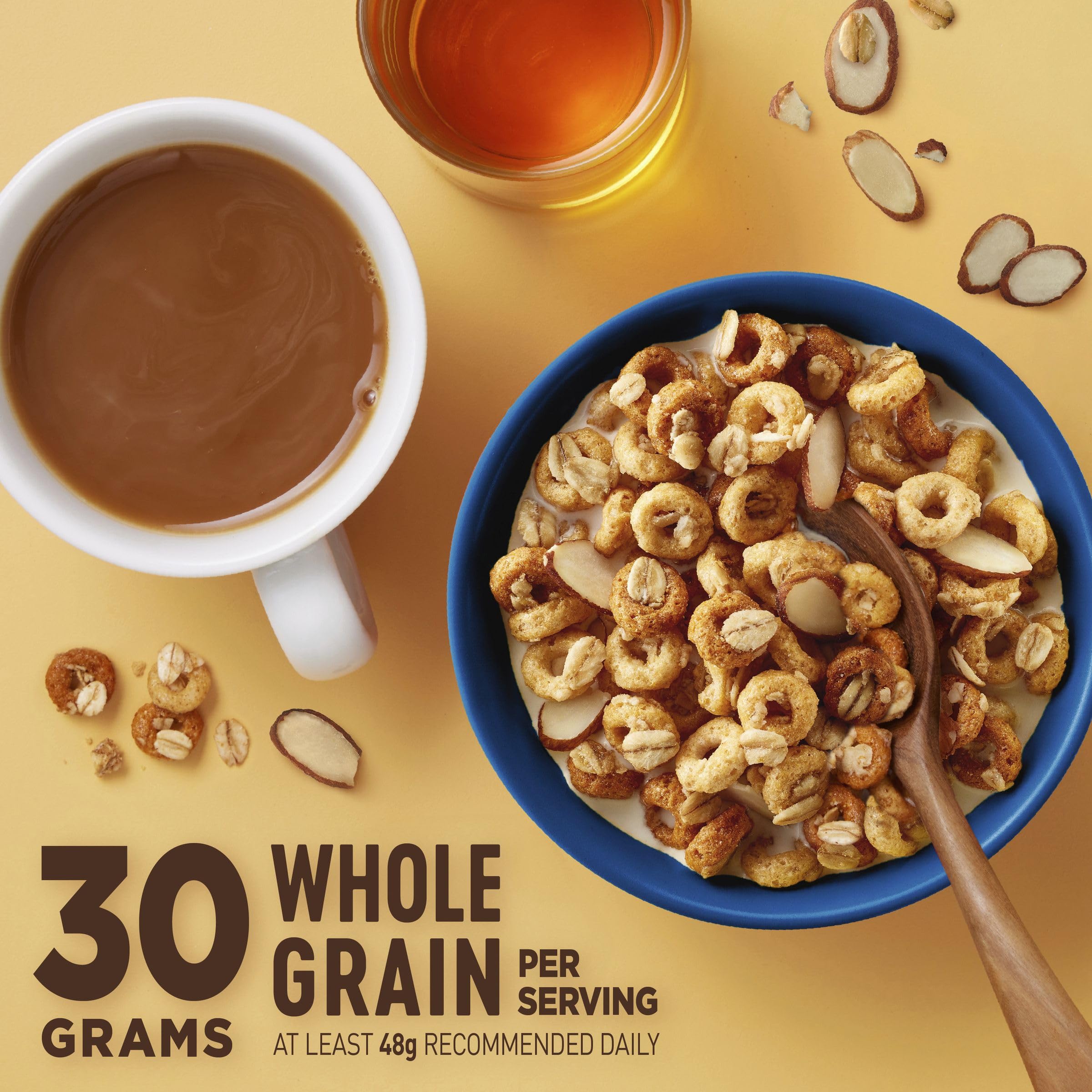 Kids enjoy Cheerios Oat Crunch Almond as a snack after school
