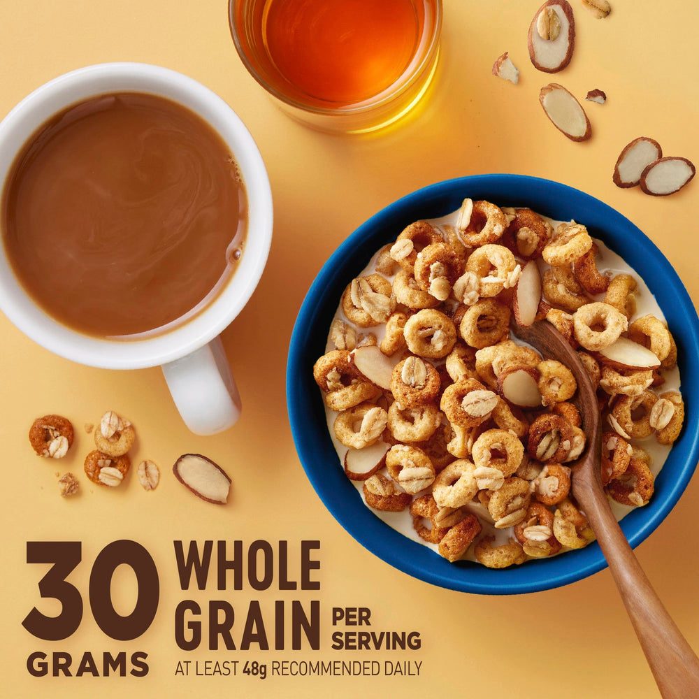 Kids enjoy Cheerios Oat Crunch Almond as a snack after school