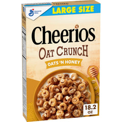 Cheerios Oat Crunch bowl with milk highlighting whole grain oats and honey