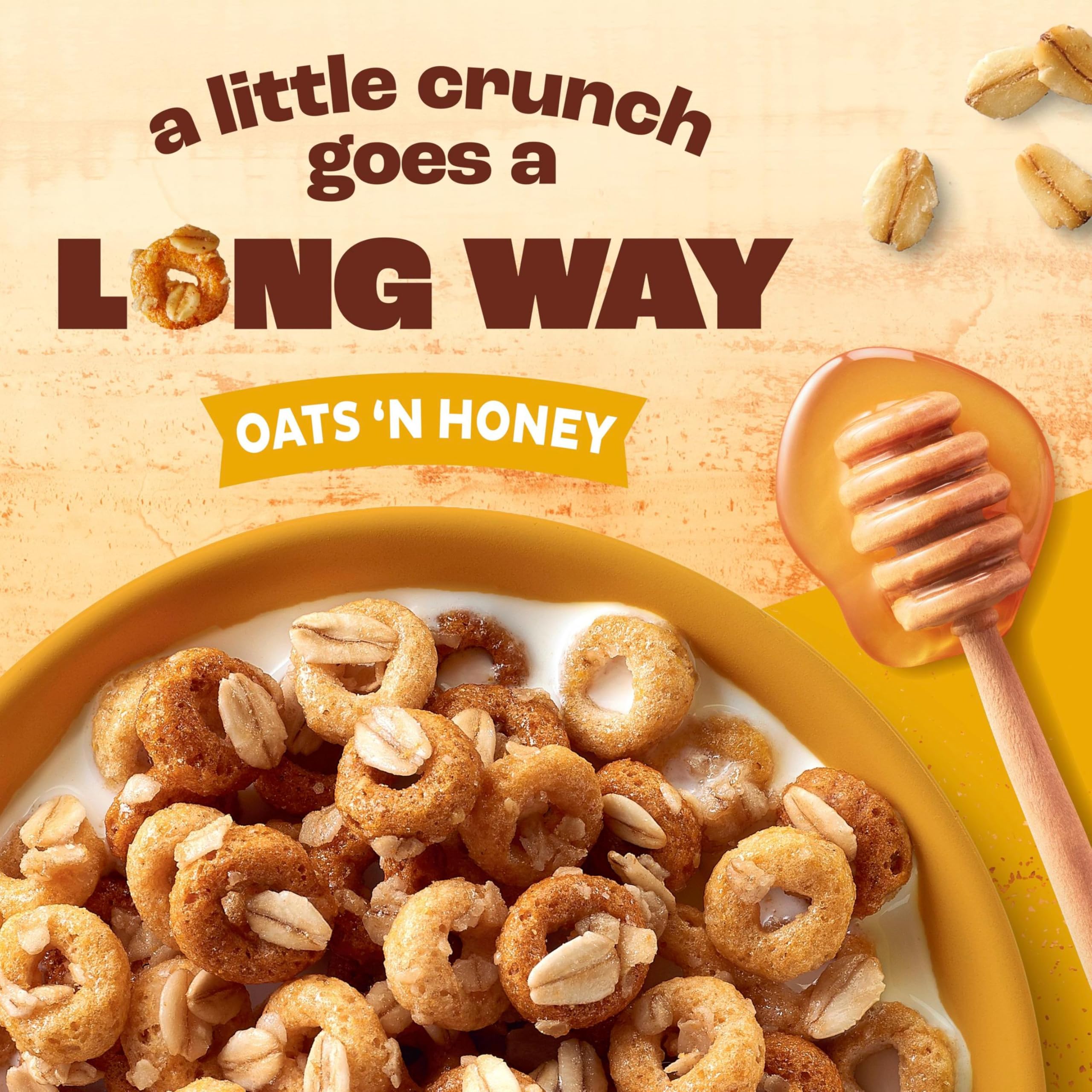 Pouring Cheerios Oat Crunch into milk highlights craveable crunch.