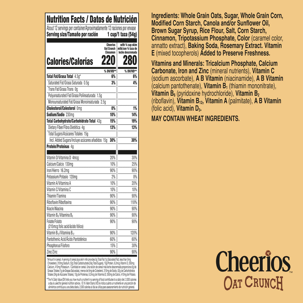 Cheerios Oat Crunch Cinnamon pouring with milk, highlighting a crunchy morning ritual