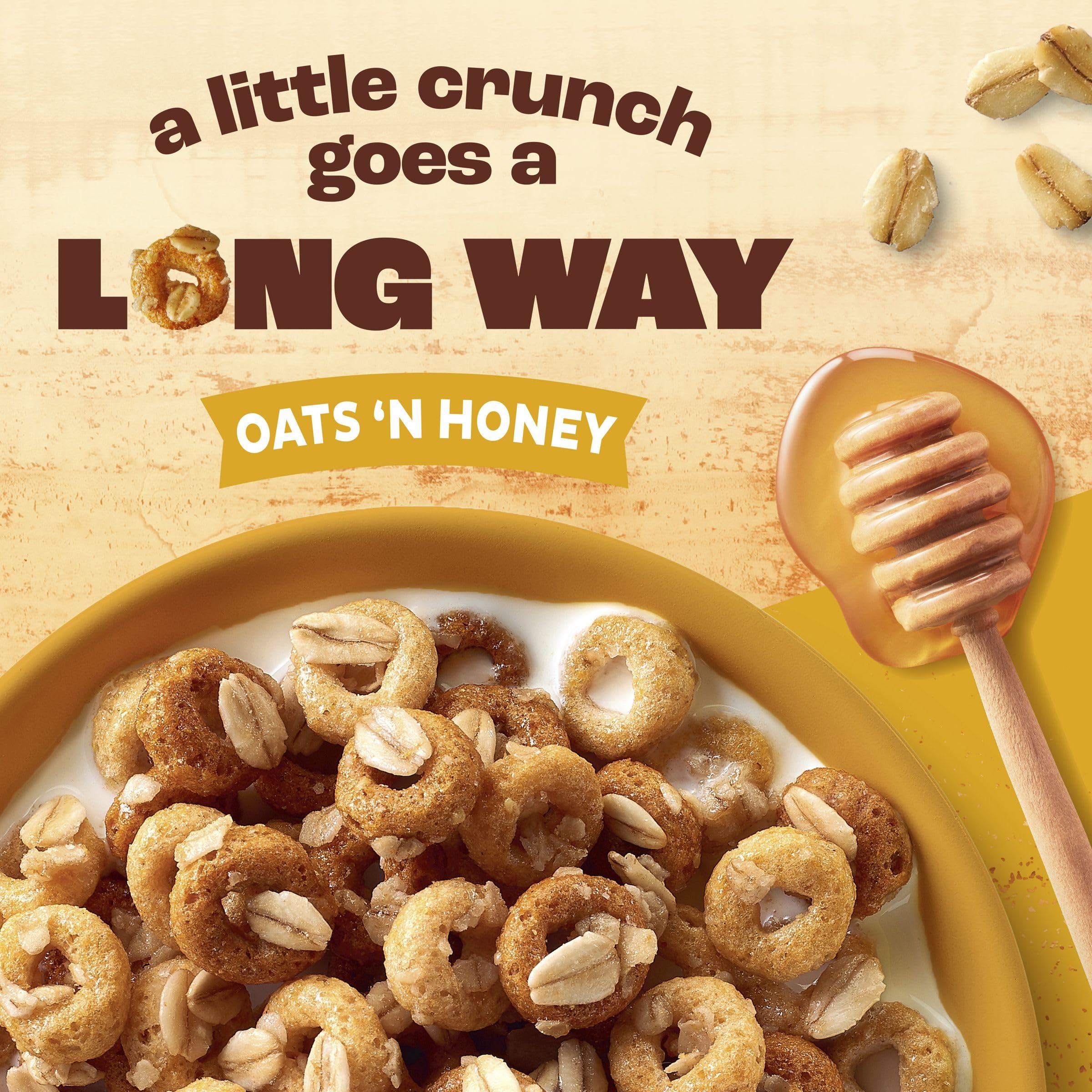 Cheerios Oat Crunch with milk bowl showcasing oats and honey flavor