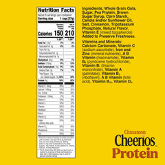 Cheerios Protein Cinnamon bowl ready for breakfast with milk.