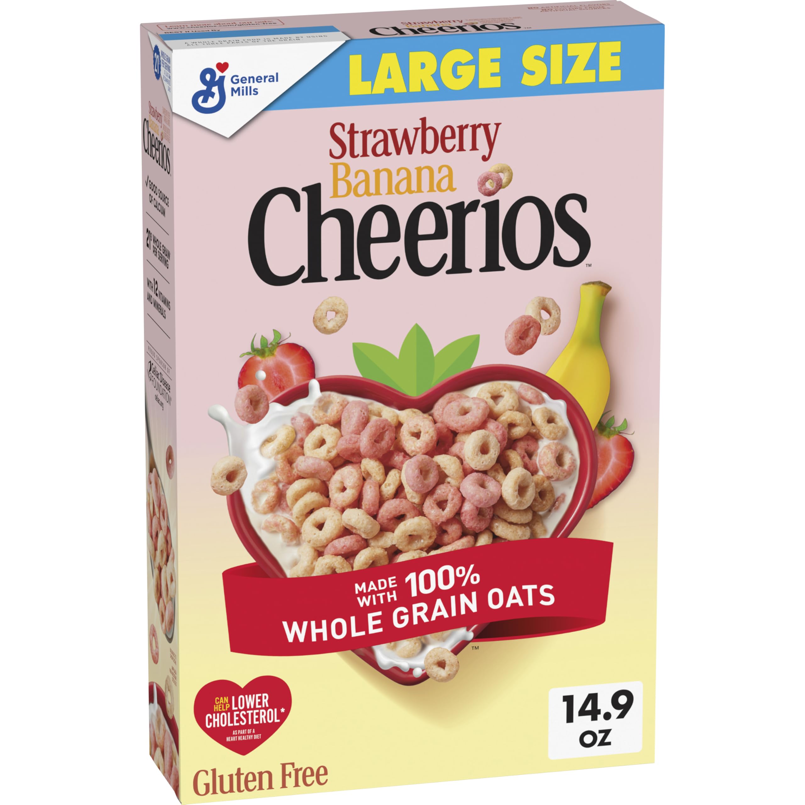 Cheerios Strawberry Banana bowl with milk, inviting breakfast scene