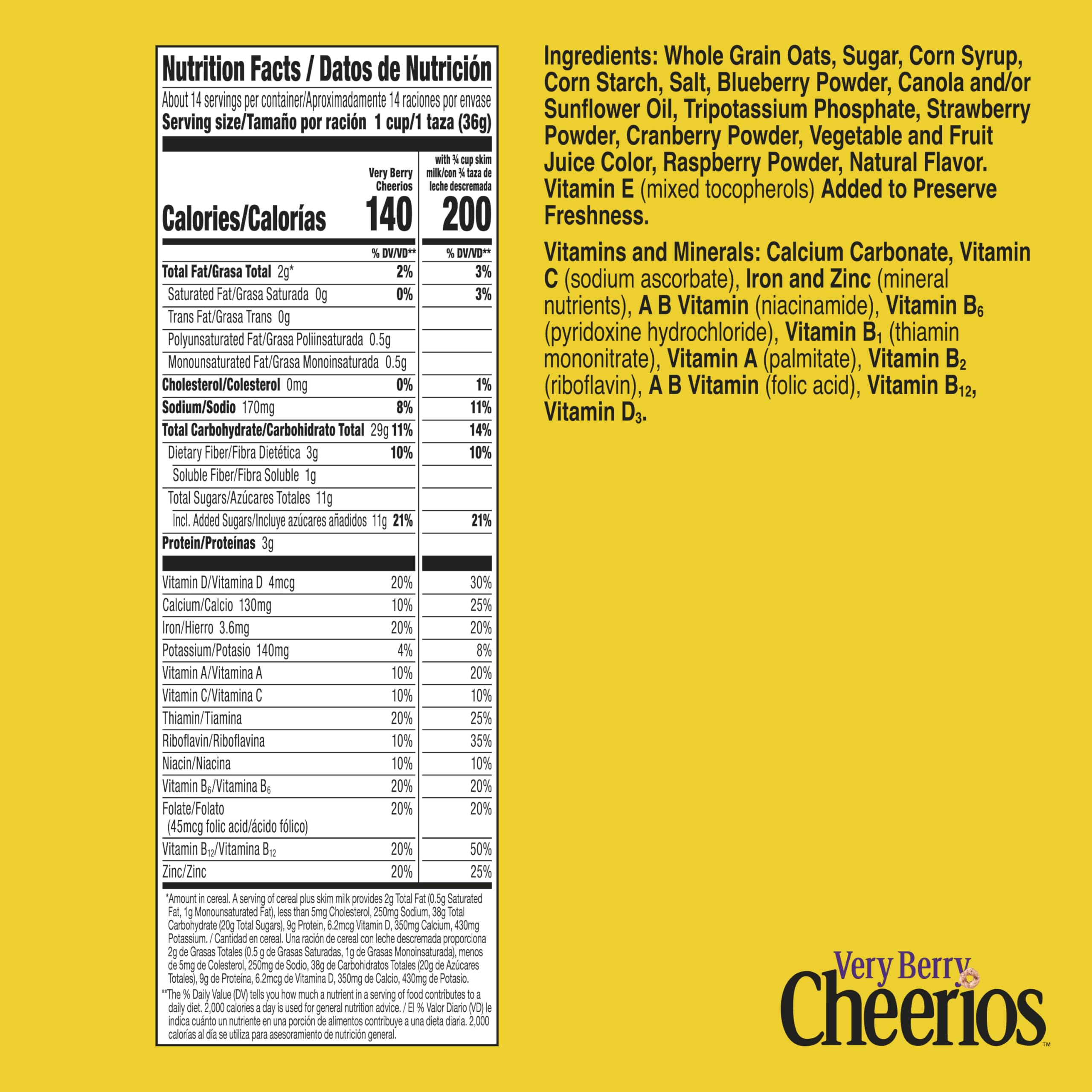 Very Berry Cheerios family-size packaging for sharing at home.