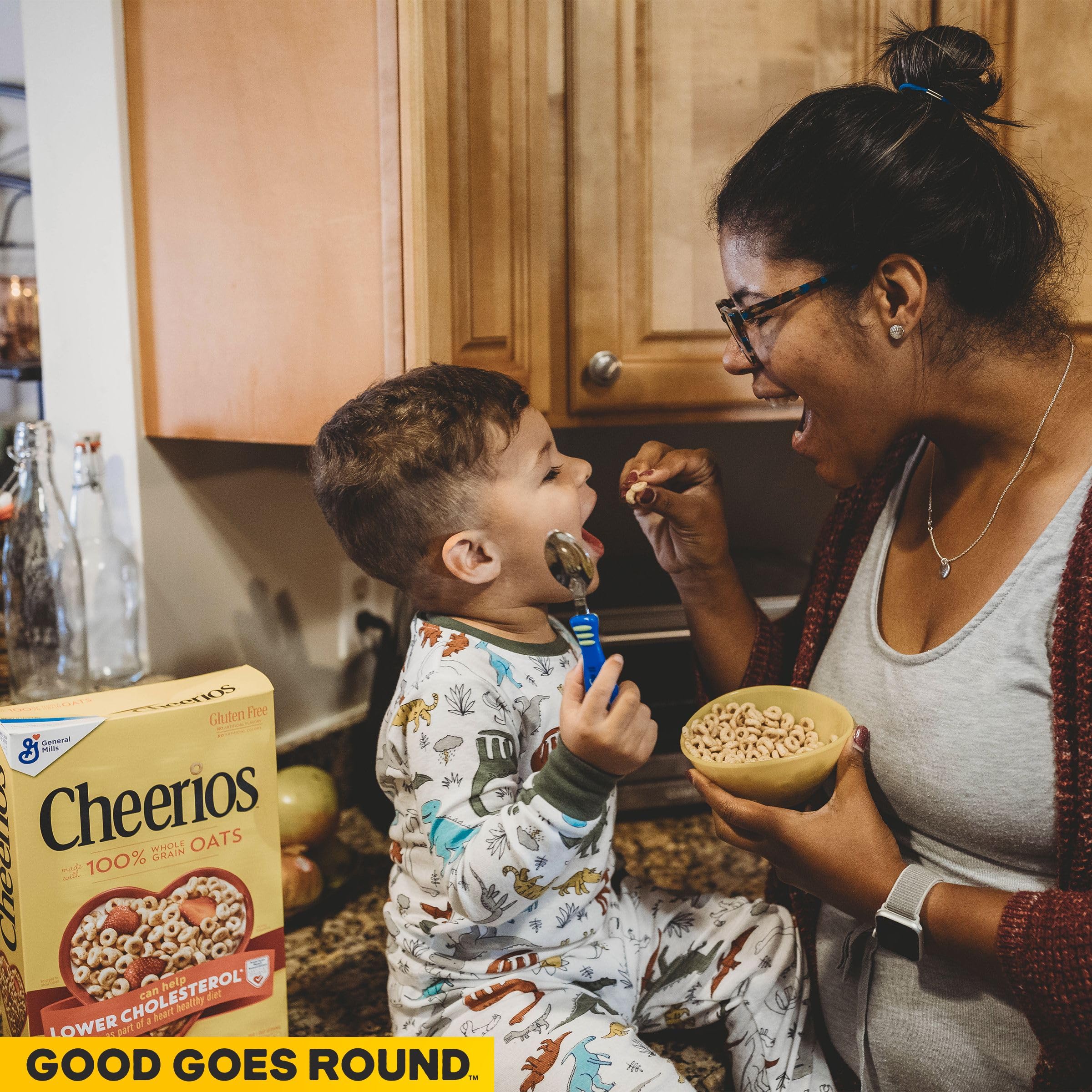 Cheerios whole grain oats provide 34g per serving
