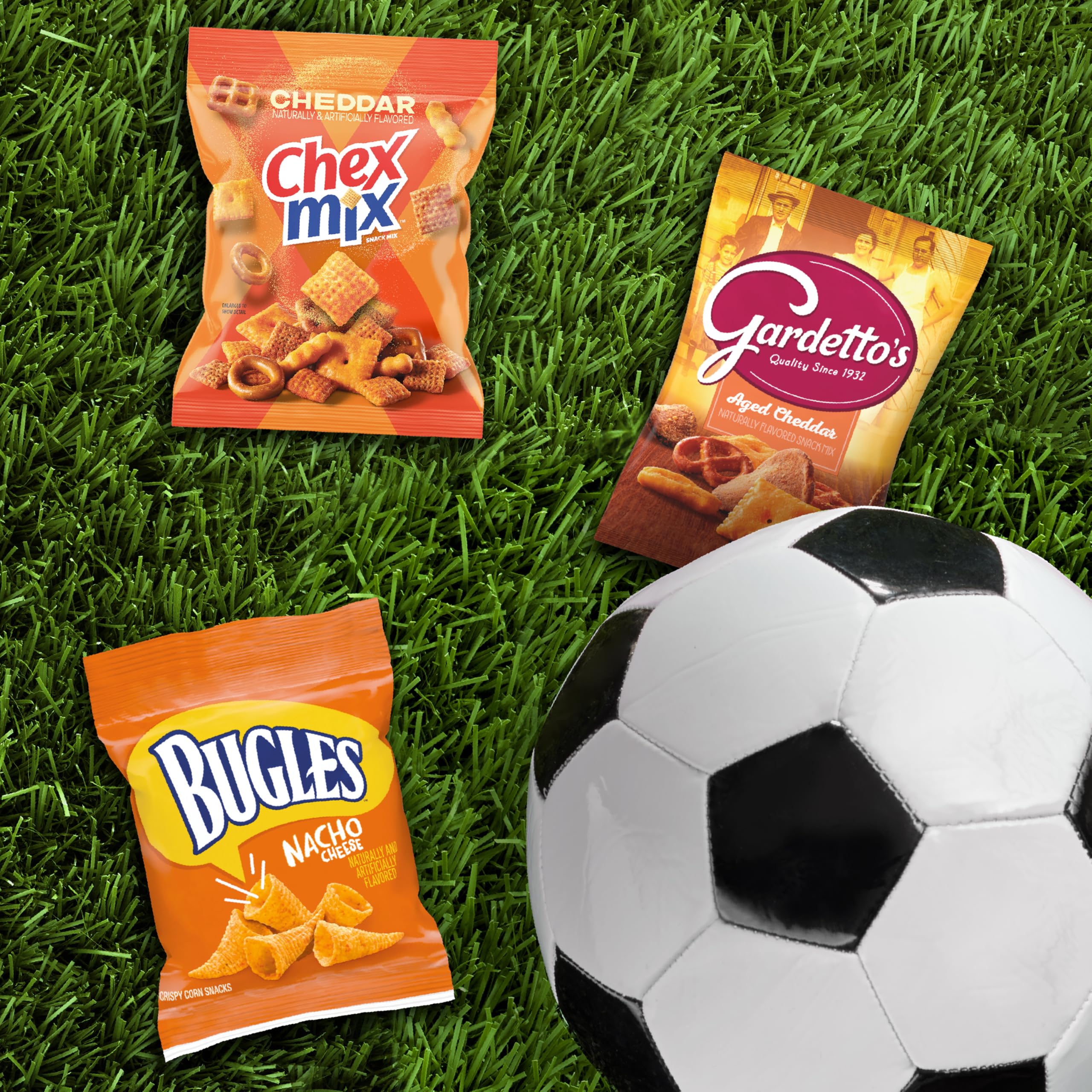 Cheesy Mix pantry display ready for instant snacking during game night