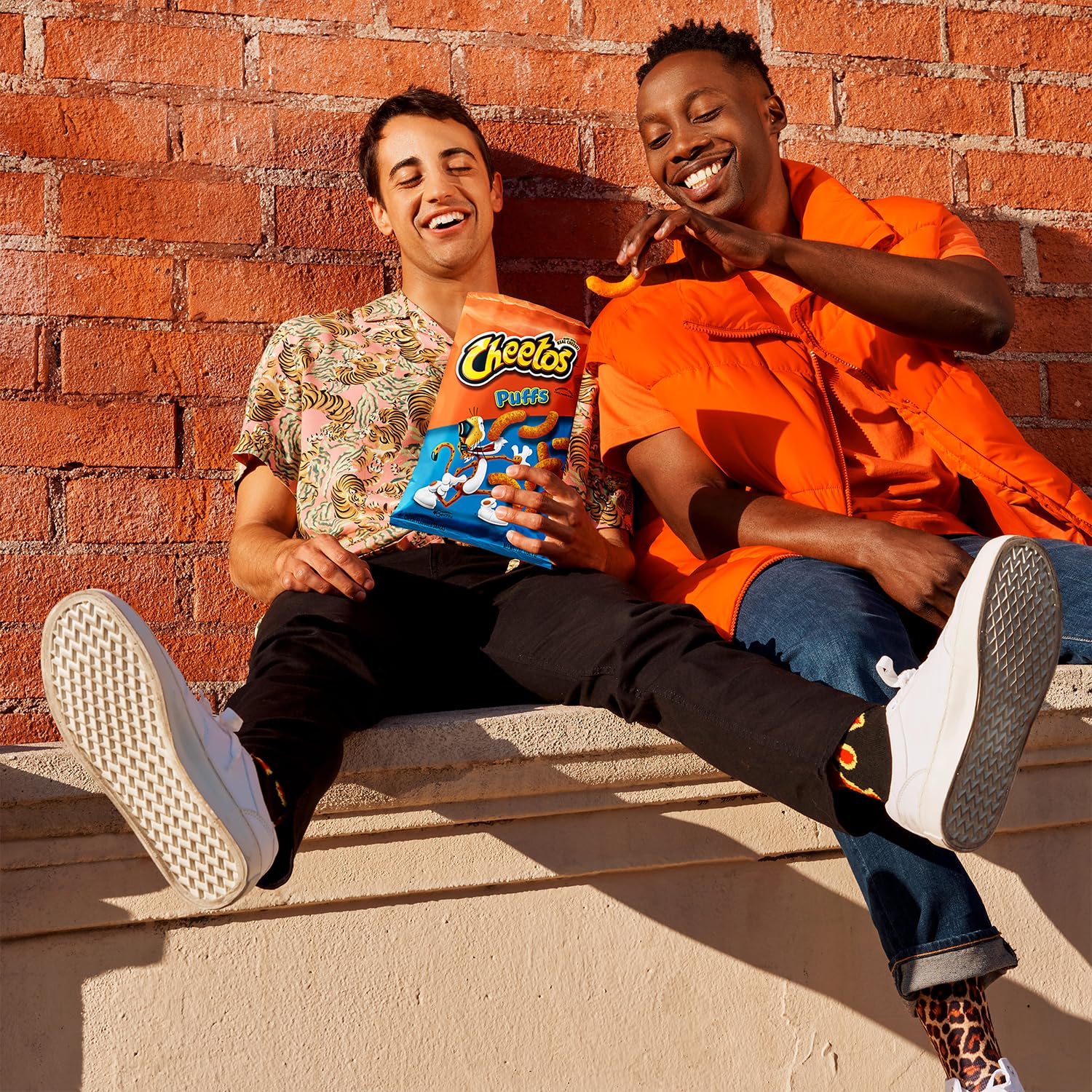 Cheetos packaging close-up, easy storage and sharing appeal.