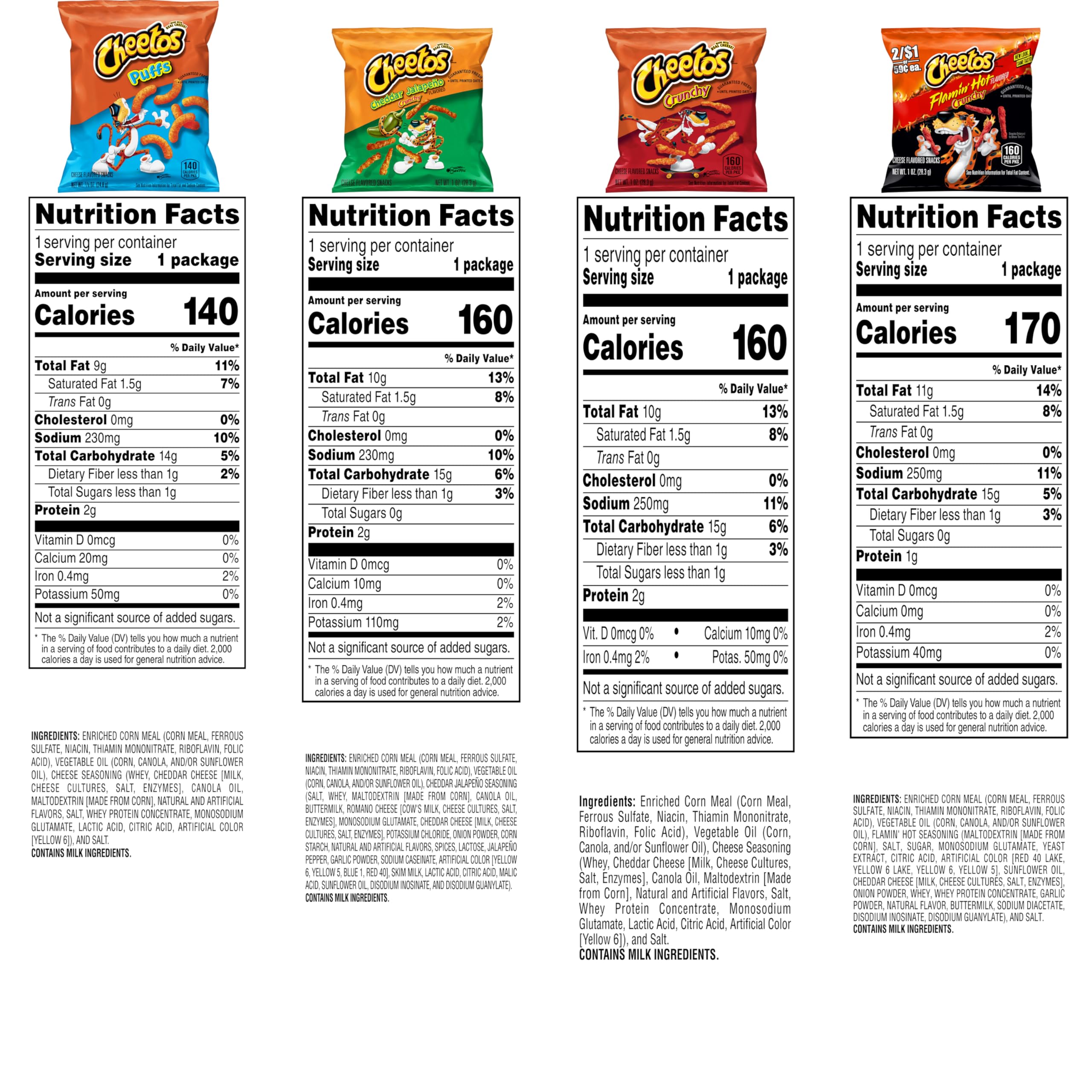 Cheetos Crunchy bags ready for lunchboxes and on-the-go snacking