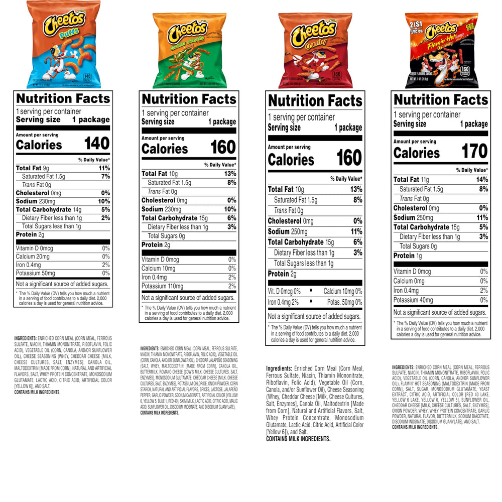 Cheetos Crunchy bags ready for lunchboxes and on-the-go snacking