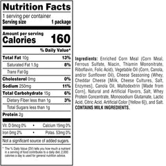 Gluten-free Cheetos Crunchy Cheese snacks with bold cheese flavor.