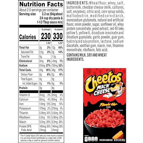 Cheetos Mac n Cheese Flamin' Hot creamy sauce for cozy dinners.
