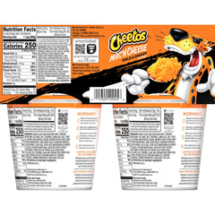 Close-up of creamy cheese sauce in Cheetos Mac N Cheese cup