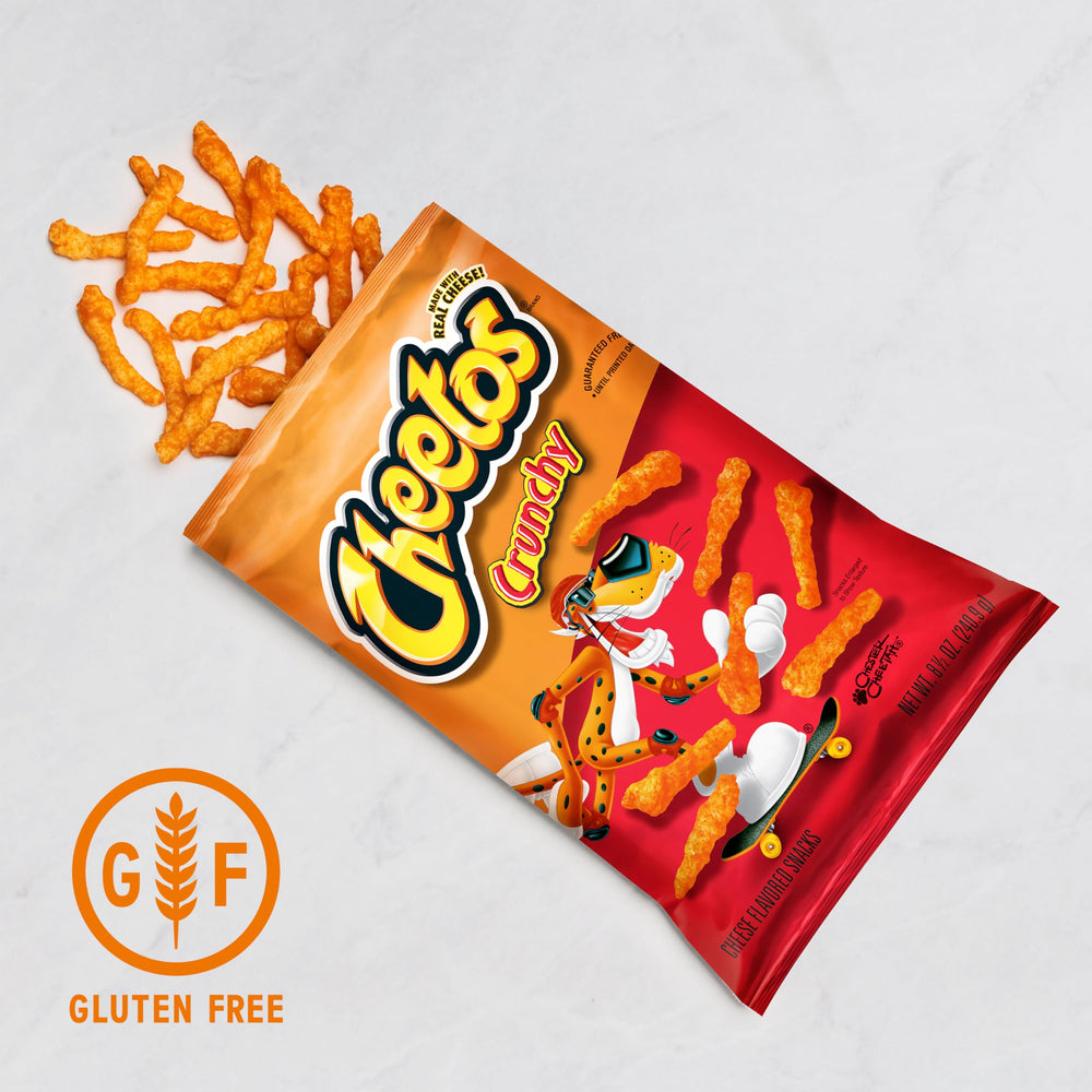 Close-up of Cheetos Crunchy Cheese showing real cheese flavor.