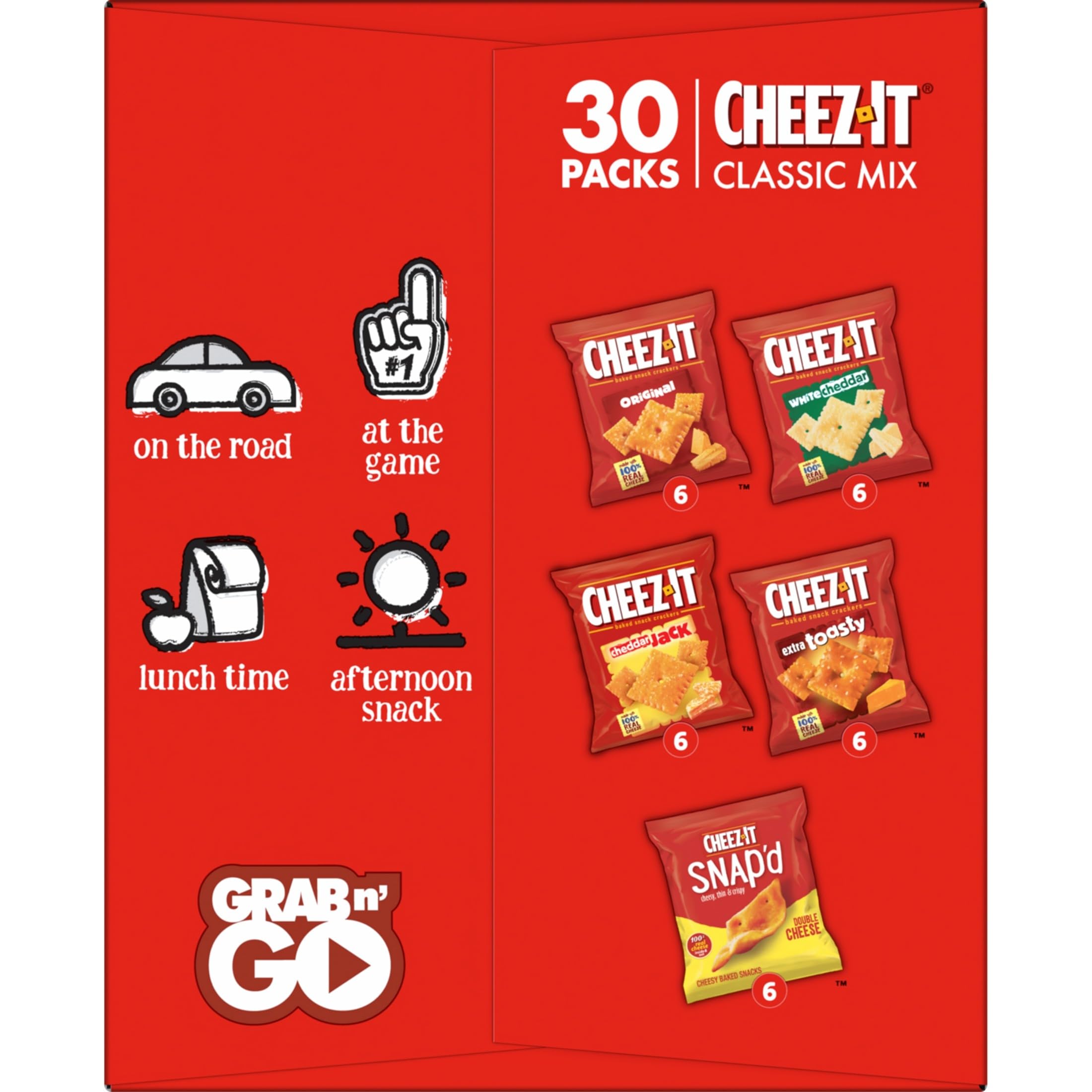 Cheez-It Cheddar Jack crackers box for bold cheese flavor