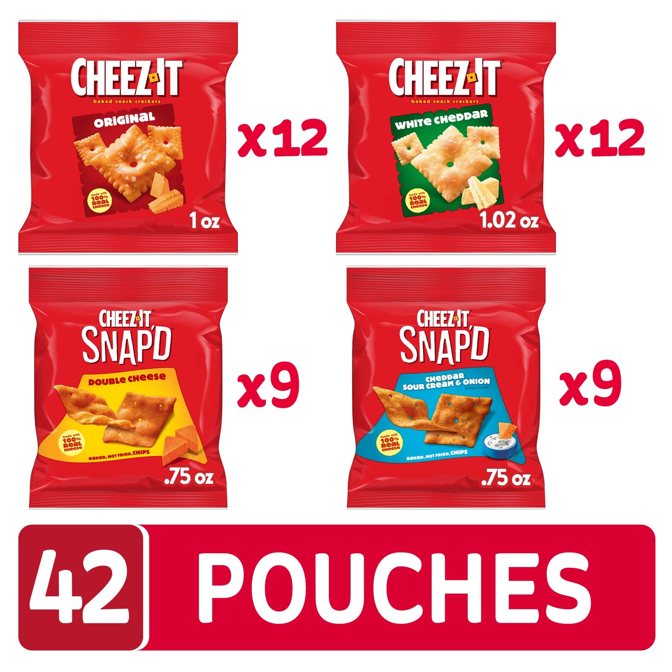 Cheez-It Cheddar Sour Cream & Onion crackers pack, savory bite for school lunches.