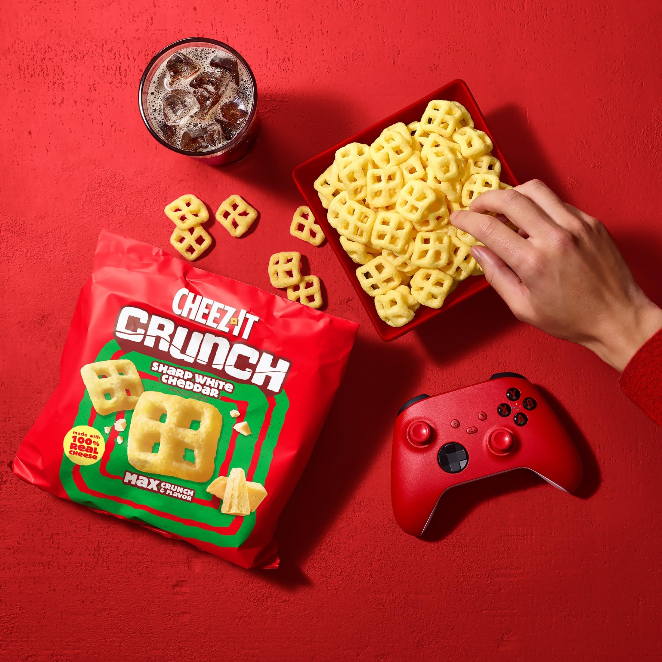 Cheez-It Crunch party bowl display invites shareable bites.