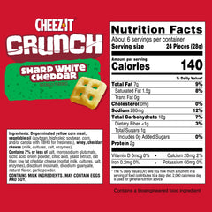Cheez-It Crunch Sharp White Cheddar bag closeup highlighting crisp texture and real cheese