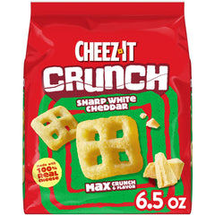 Cheez-It Crunch Sharp White Cheddar pack shot showing bold flavor for on-the-go snacking