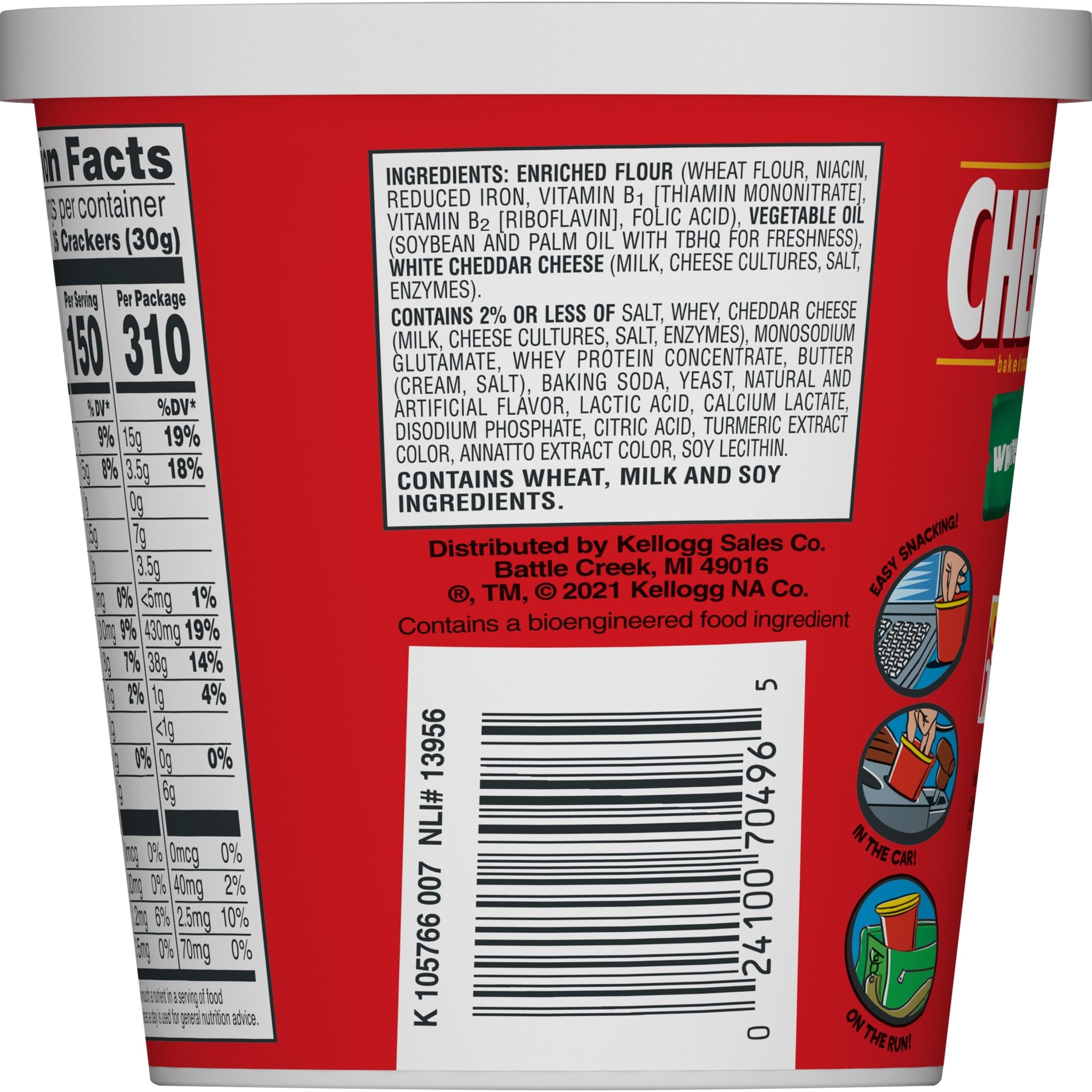 Cheez-It cup in hand emphasizing portable single-serve snack.