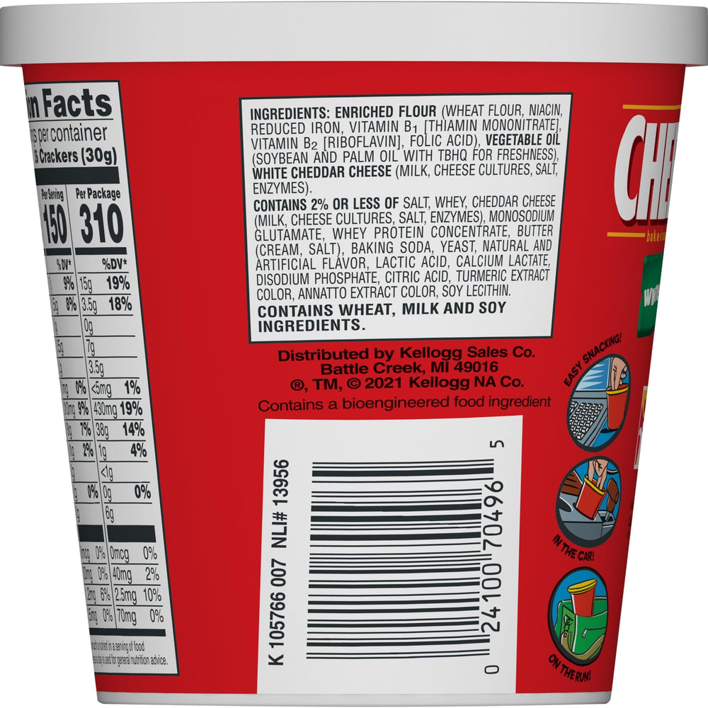 Cheez-It cup in hand emphasizing portable single-serve snack.
