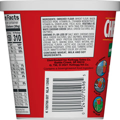 Cheez-It cup in hand emphasizing portable single-serve snack.