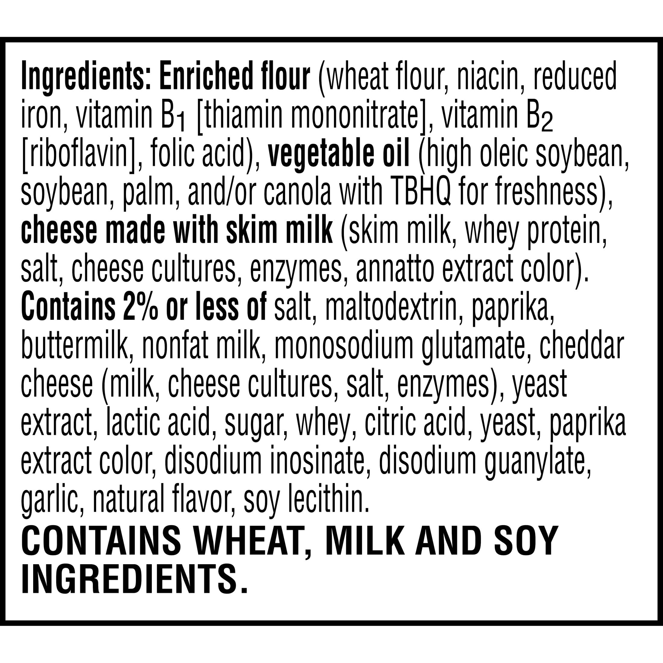 Cheez-It extra cheesy crackers 100 real cheese label highlight for flavor