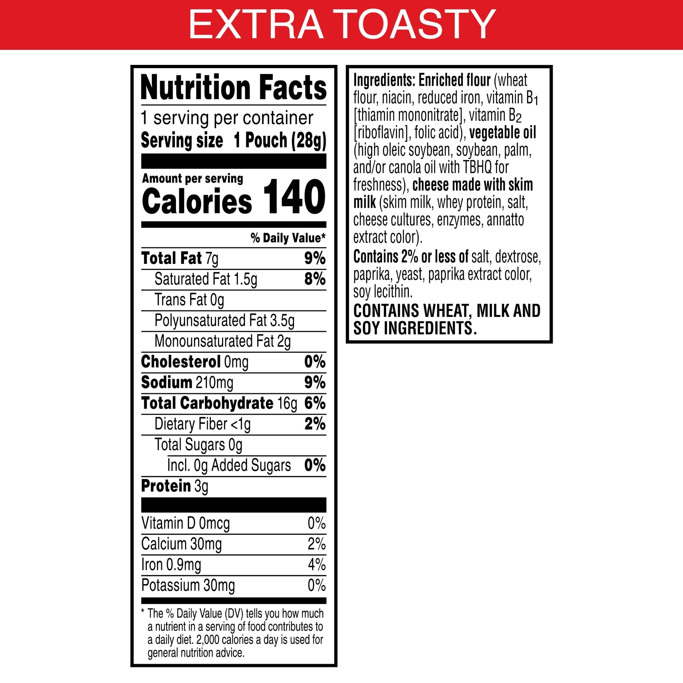 Cheez-It Extra Toasty crackers close-up highlighting crisp cheese flavor