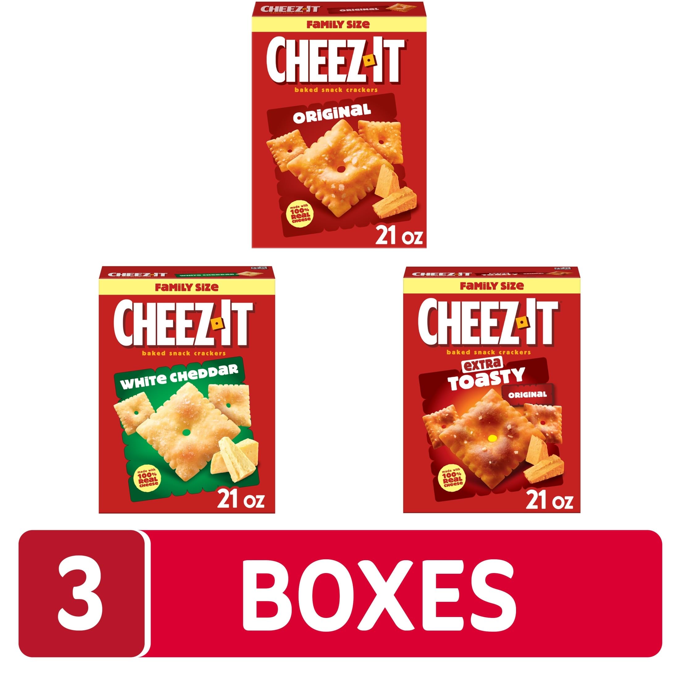 Cheez-It Extra Toasty crackers on a wooden table, extra crunch for movie nights.