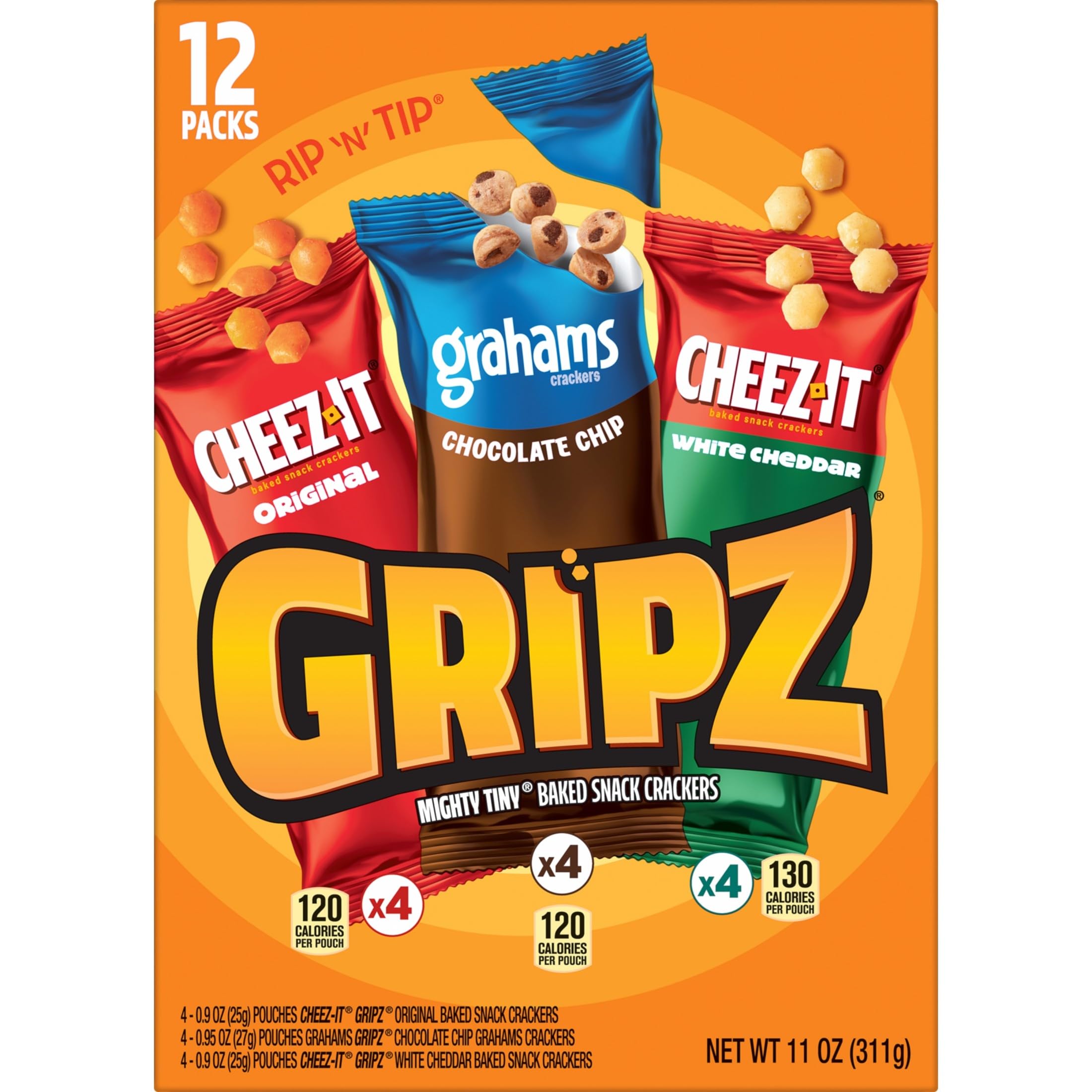 Cheez-It Gripz ready-to-eat pouches for portable snacking