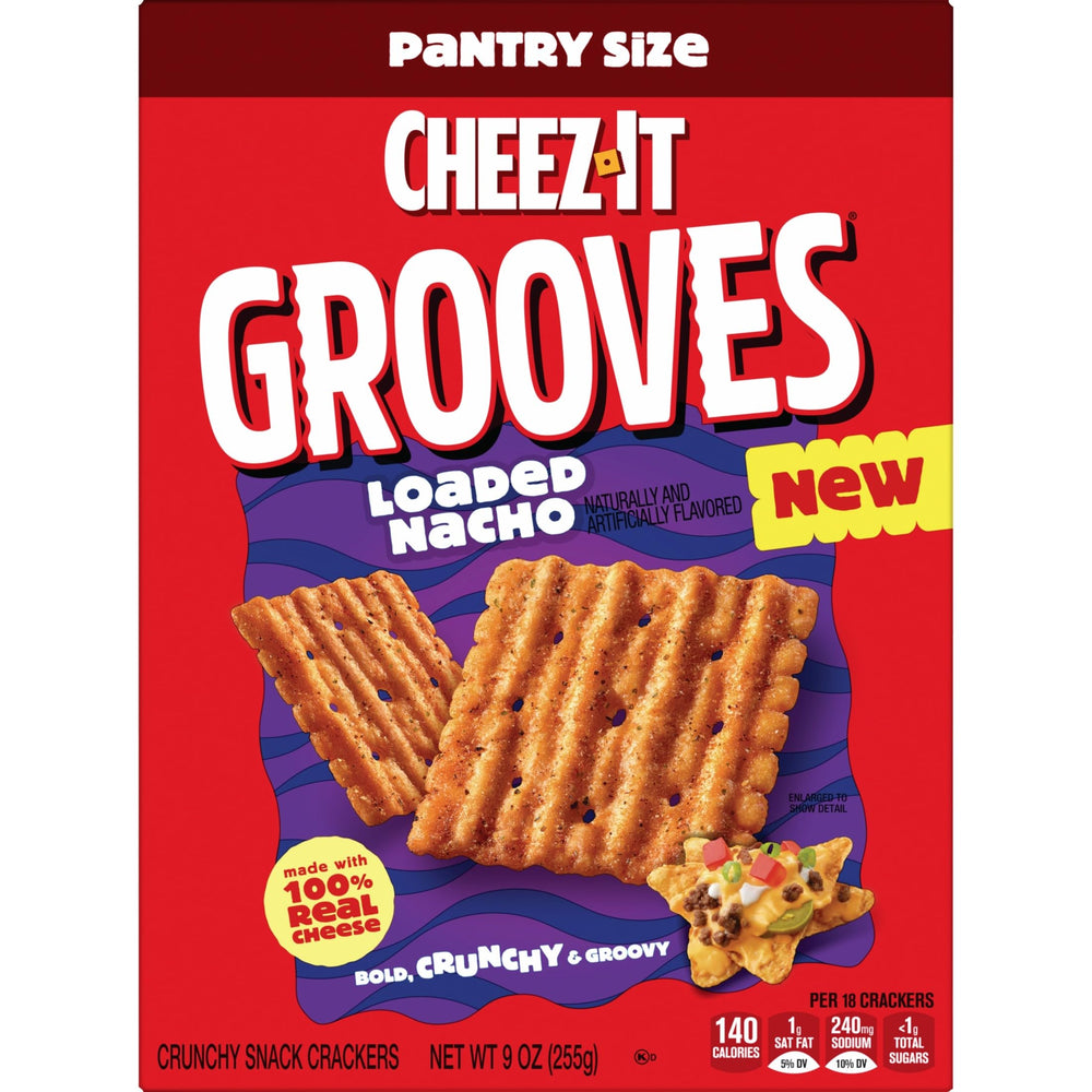 Cheez-It Grooves Loaded Nacho crackers added to a snack mix for gatherings.