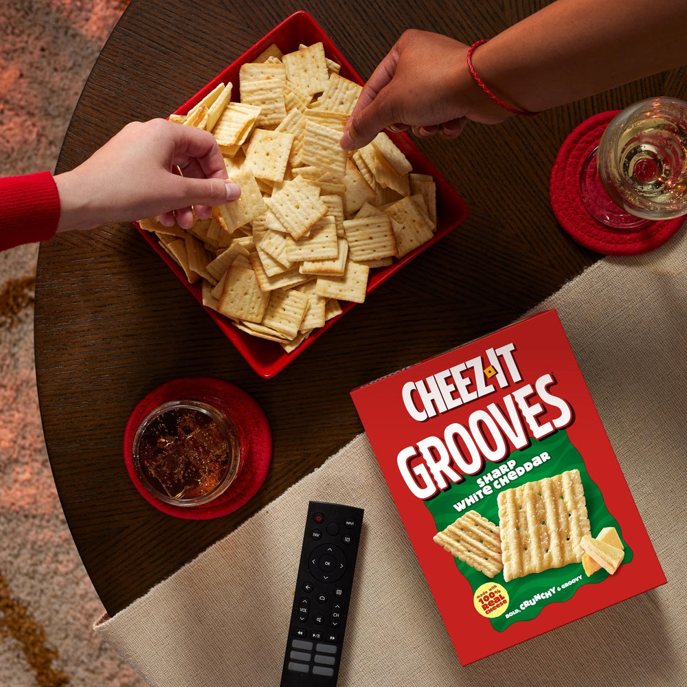 Cheez-It Grooves in a lunchbox for a bold bite at school.