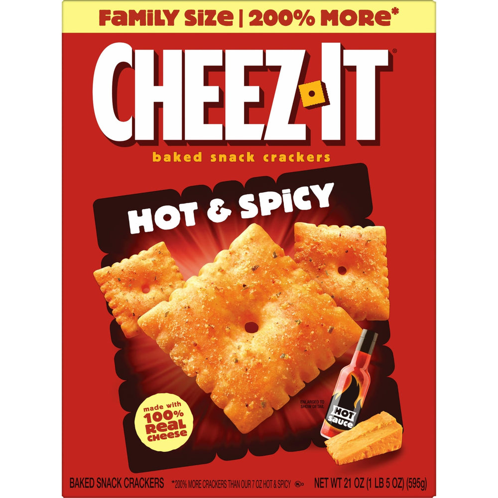 Cheez-It Hot Spicy crackers with dips on a plate for party spreads