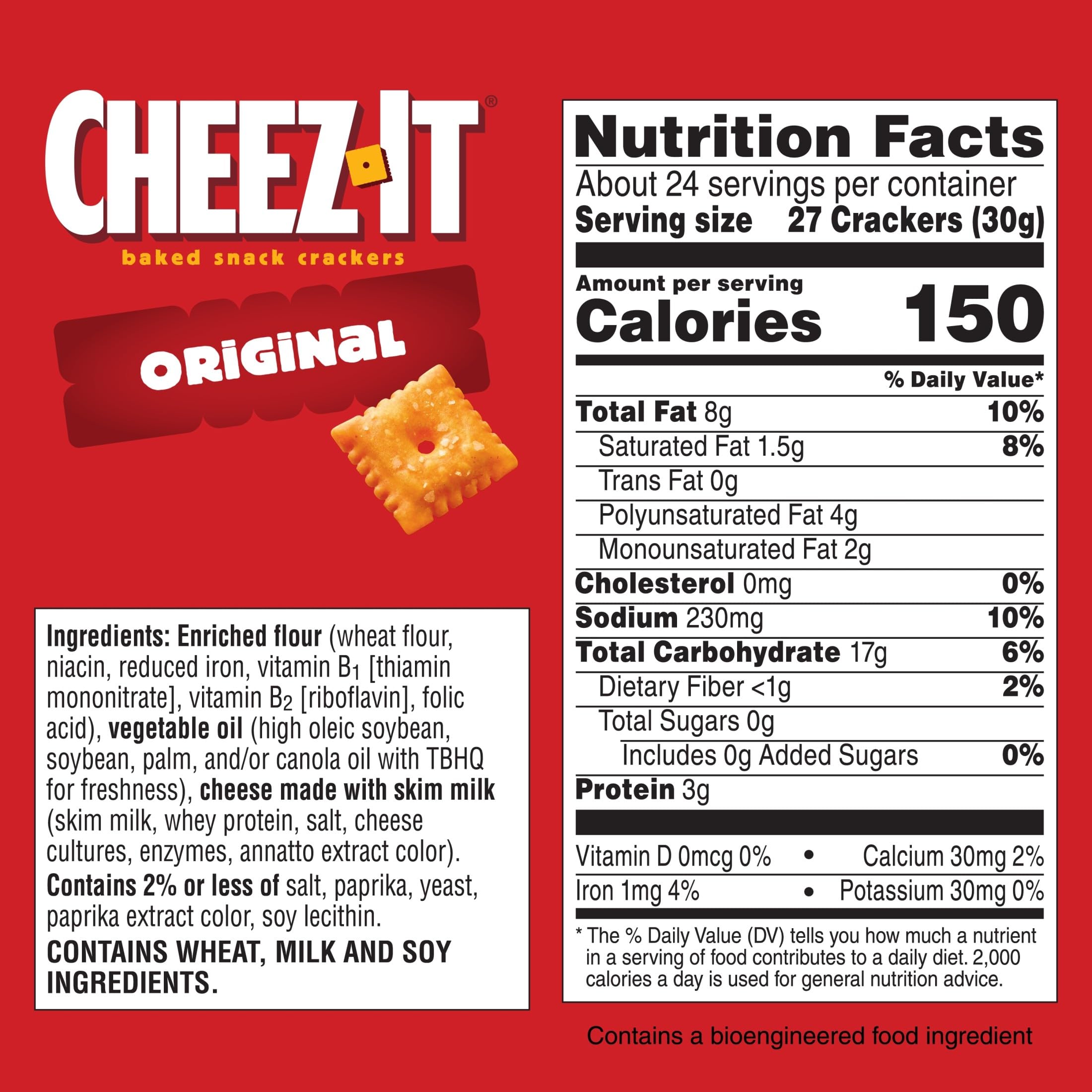 Cheez-It Original cracker close-up highlights bold real cheese flavor.