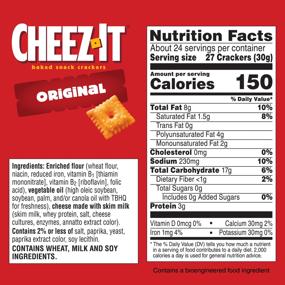 Cheez-It Original cracker close-up highlights bold real cheese flavor.