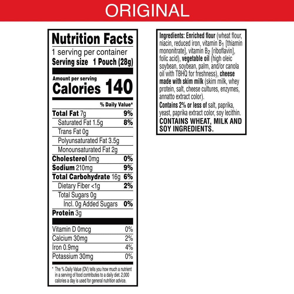 Close-up of Cheez-It Original crackers highlighting crispy texture and real cheese.