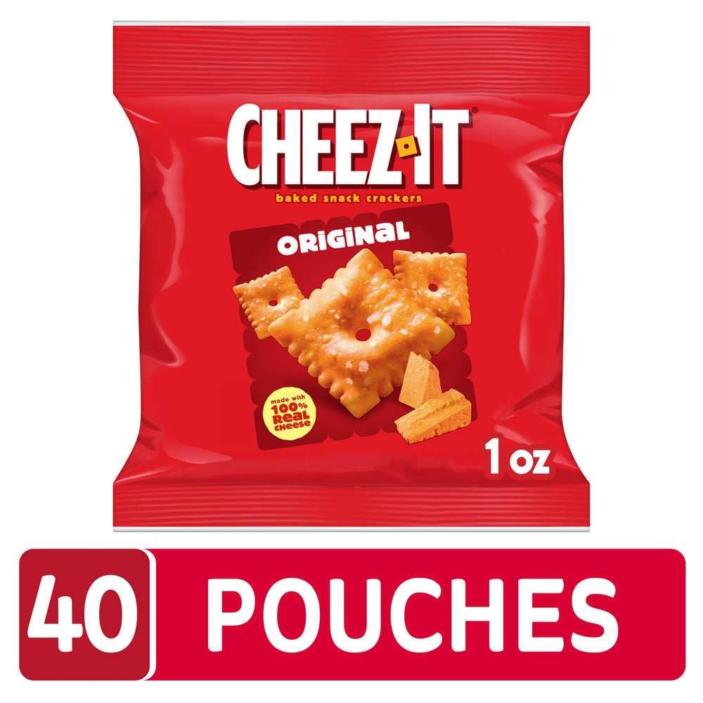 Cheez-It Original crackers in hand, ideal for quick school lunches.