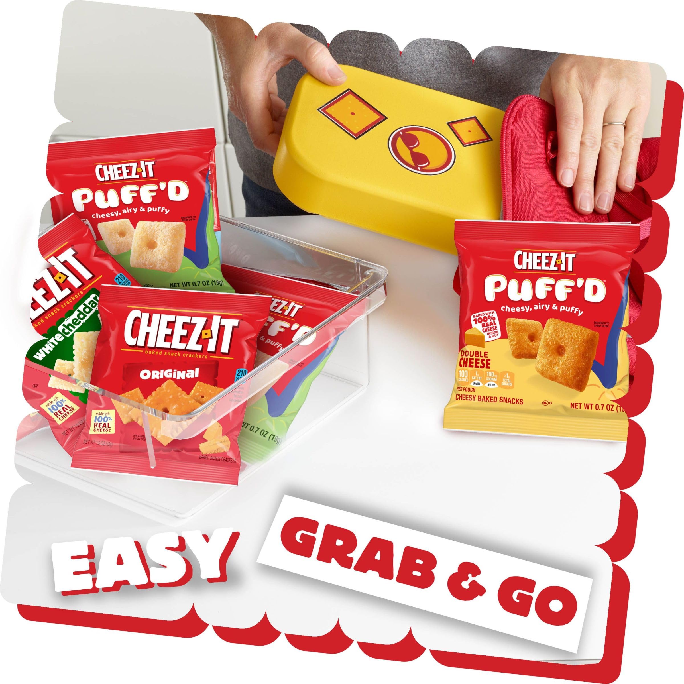 Cheez-It Original crackers in a pouch convenient for on-the-go snacking.