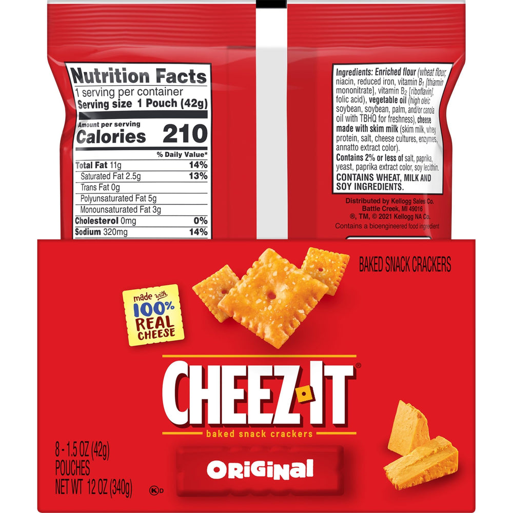 Packaging close-up showing real cheese and crispy texture for bold flavor.