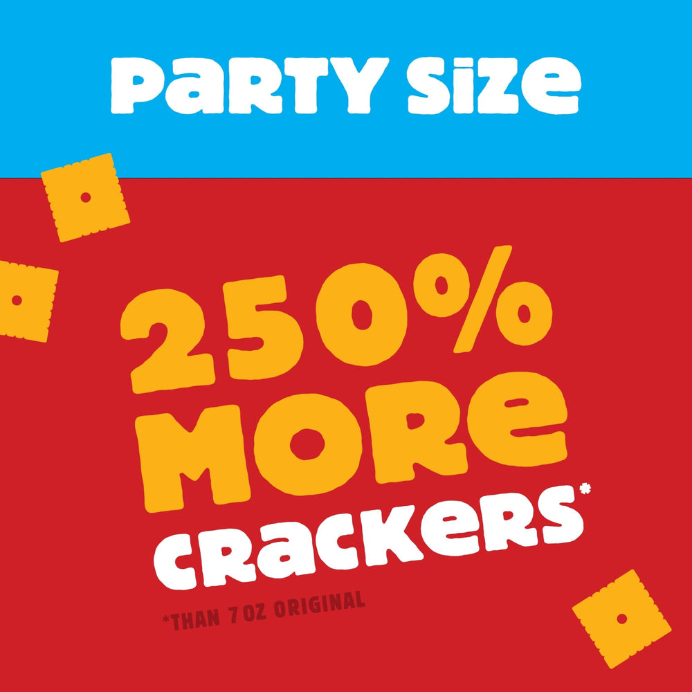 Cheez-It Original cracker texture close-up showing light, airy bite.