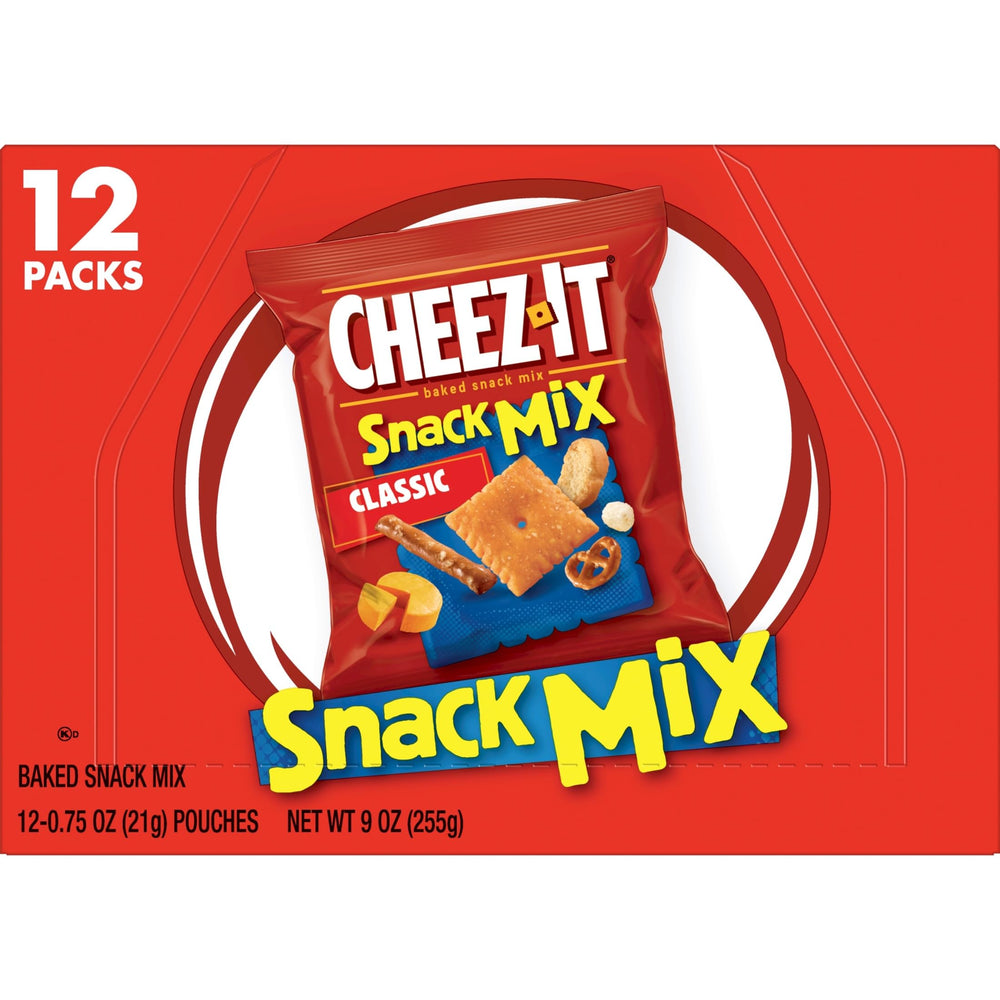 Cheez-It Snack Mix caddy box display for grab-and-go snacking.
