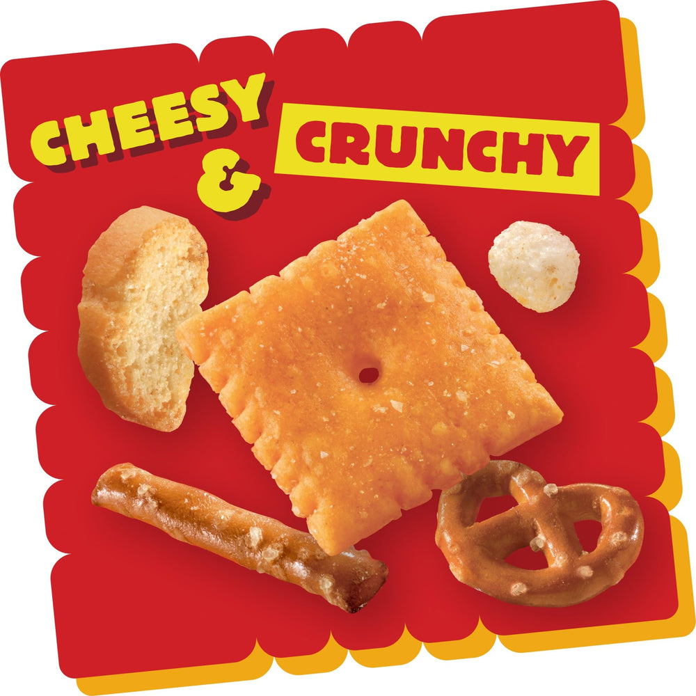 Cheez-It mini toasted bread slices closeup suggests variety in every handful.
