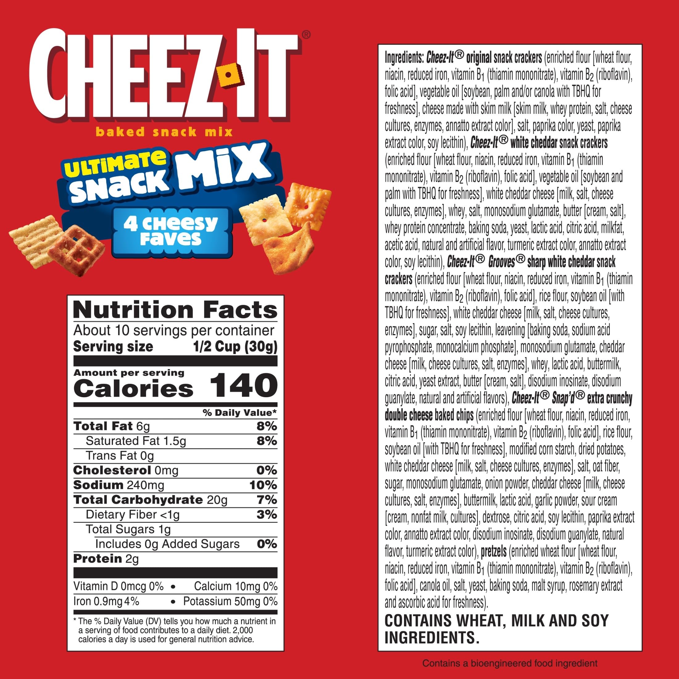 Serving bowl of Cheez-It mix ready for game night snacking