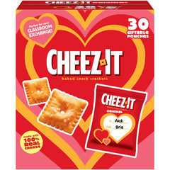 Cheez-It valentine packaging on shelf, a shareable snack for gifting and parties.