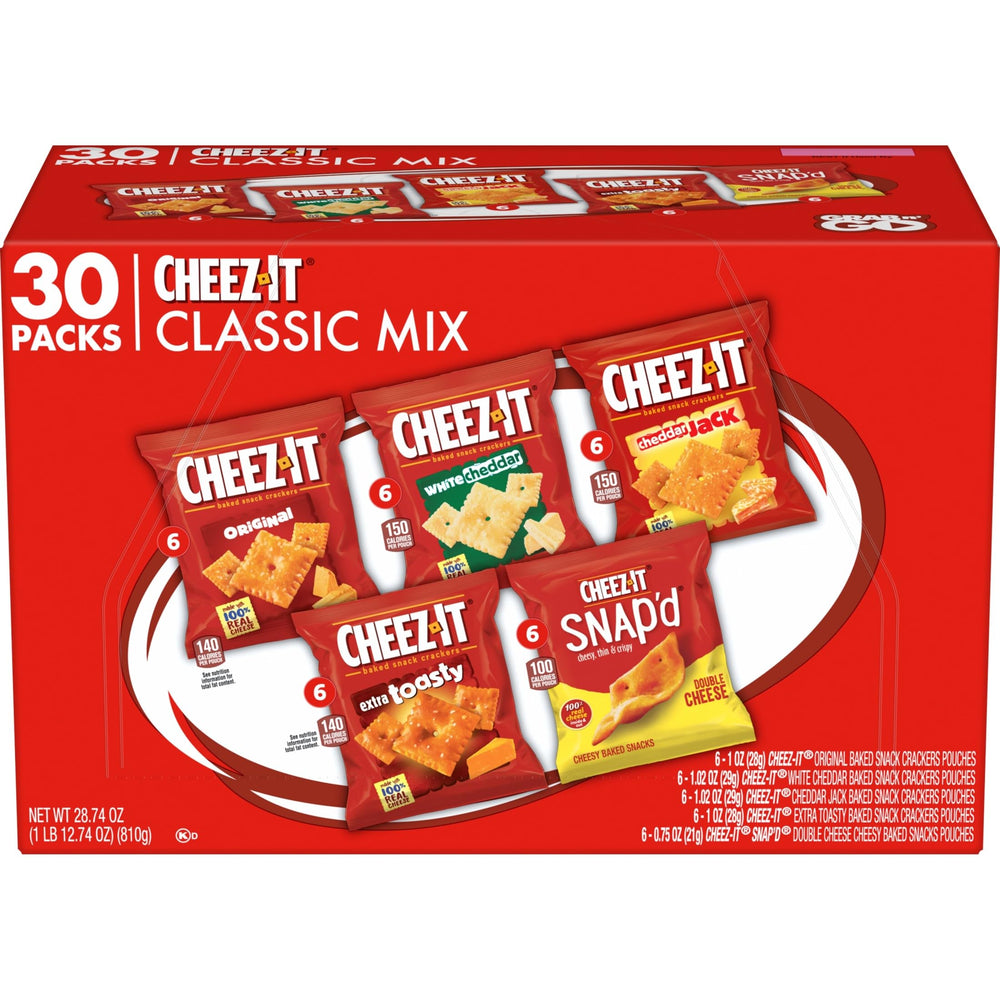 Cheez-It variety pack box: convenient 30 packs for on-the-go snacking
