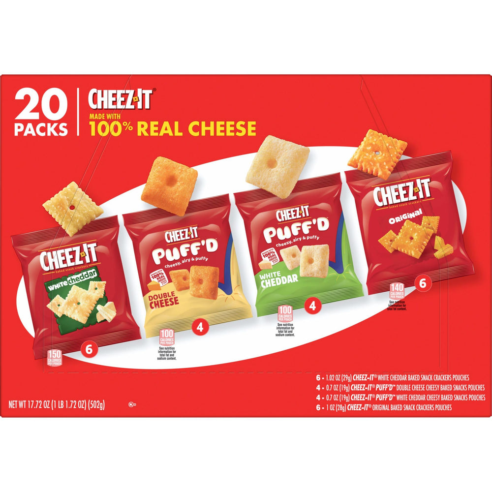 Cheez-It White Cheddar crackers in a pouch ideal for lunchboxes.