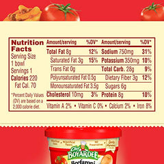 Beefaroni pasta with tomato sauce in a convenient microwaveable bowl.